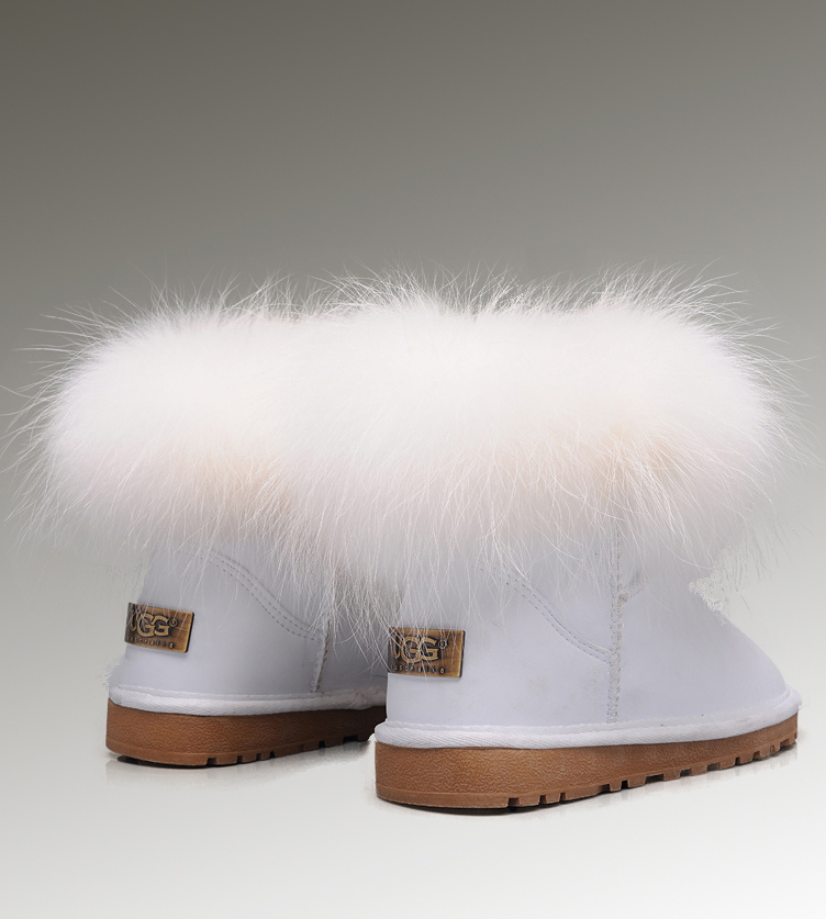 UGG pelliccia di Fox Mini 5854 Boots Bianco